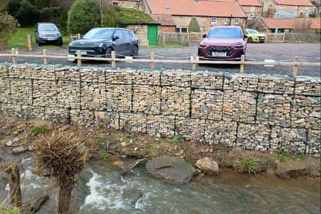 Proposed gabion fill material for Sandsend Beck road repairs. Image courtesy of applicant.