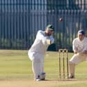 Sam Edmundson hits a four for Bridlington 2nds in the home loss against Division 1 leaders Scalby. Photo by TCF Photography.