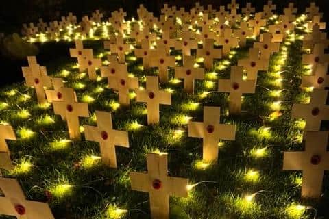 Each of the memorial crosses were illuminated, showing that the individual lives lost in the Great War shall not be forgotten in Bridlington.