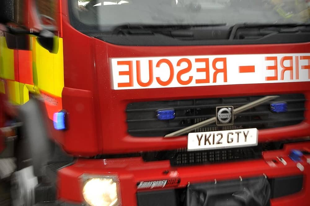 Fire crews were called to a wheel fire in Rillington pn Monday morning