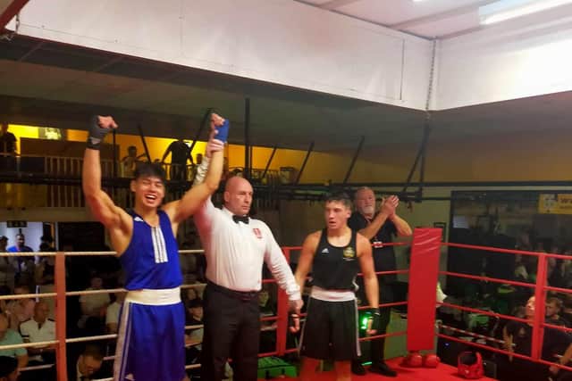 Westway's Zach Wood celebrates his win in Hull.