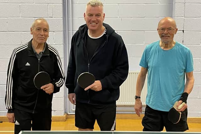 Hobnobs, from left, are, Mike Wheatley Stuart Robinson and John Warburton.