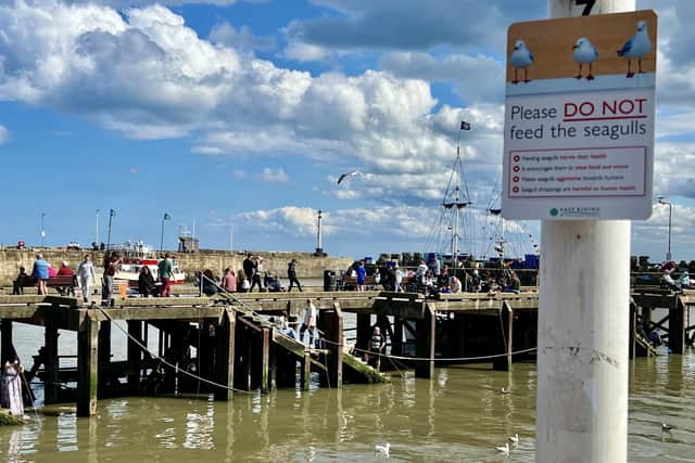 East Riding of Yorkshire Council has put up signs in Bridlington, Hornsea and Withernsea.