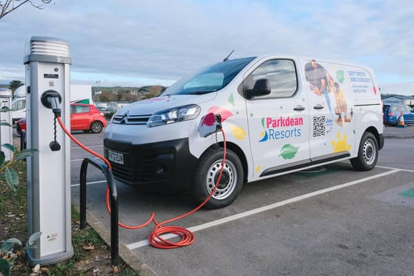 An electric vehicle charging point at Parkdean Resorts.
