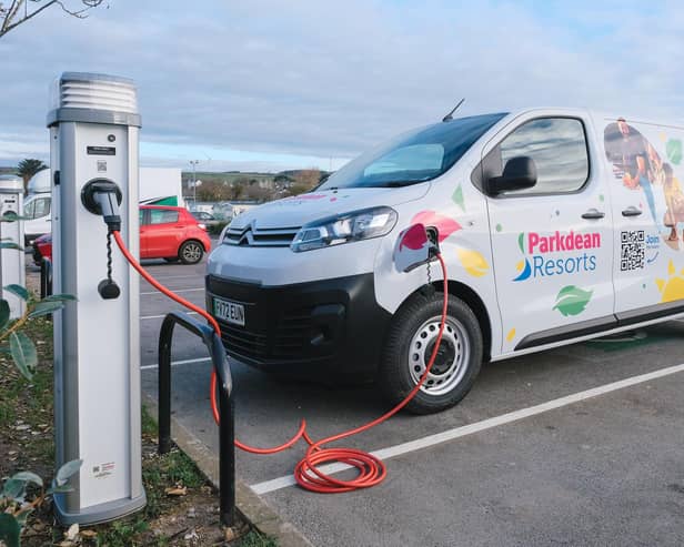 An electric vehicle charging point at Parkdean Resorts.