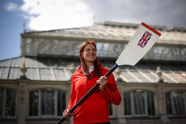 Georgie Brayshaw of Team GB poses during the Team GB Paris 2024 Olympic Games rowing squad announcement at Kew Gardens. Photo by Ryan Pierse/Getty Images.