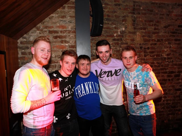 Sam, Kieran, Ali, Liam and Sean in Blue Lounge.
