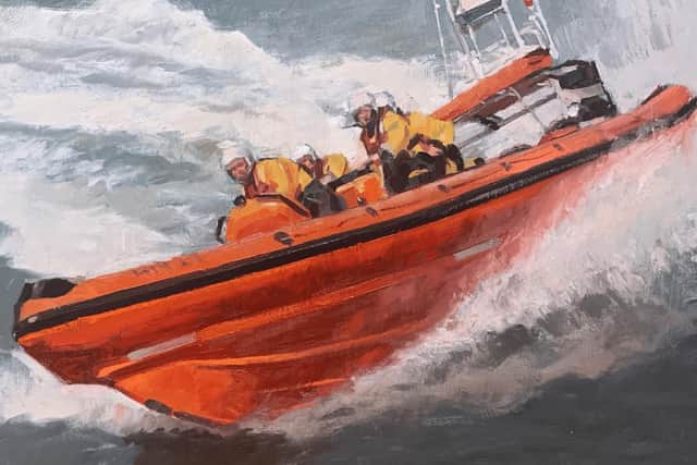 To win this amazing painting by Lynton Parmar-Hemsley you can buy raffle tickets for £1 per ticket from the lifeboat shop on North Side, Staithes or the Staithes Gallery. Photo courtesy of Lynton Parmar-Hemsley.