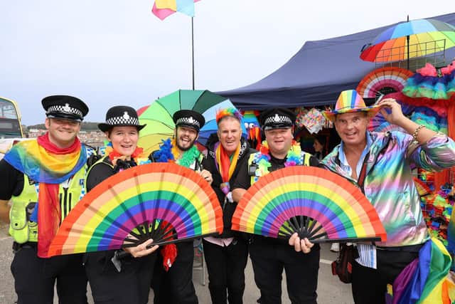 Tony and Tony get a little help from Scarborough Police at Scarborough Pride 2023