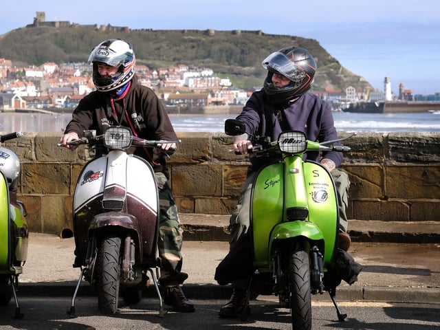 Taking in the atmosphere of the Scooter Rally.