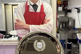 Cameron McNicoll with the Nicholson Award he won for exceptional performance during his apprenticeship.