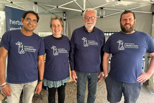 The Nature's Laboratory team, from left: Dr Shankar Katekhaye, Lucy Fearnley, James Fearnley and Tom Cull.