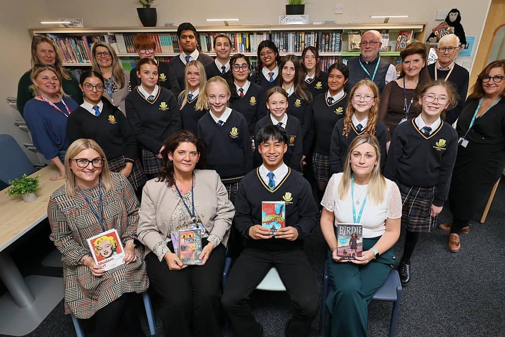 Staff and guests with pupils at the celebration. Picture: Richard Ponter