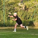 Jack Boddy in action for Scalby Tennis Club Men’s A v Market Weighton A.