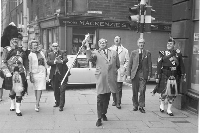 Some of the personalities, including Chic Murray, who featured on the bill for a charity variety show at the King's Theatre in May 1966.