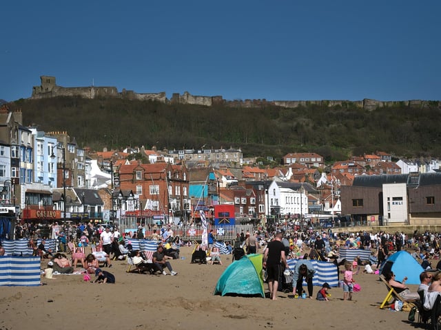 Easter holiday sunshine on Scarborough's South Bay