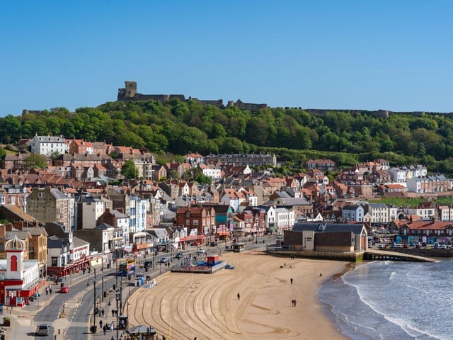 A glorious view of Scarborough in the sparkling sunshine.