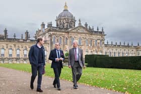 Left to right, David Steel, the chief executive of Dawnay Estates which owns North Yorkshire Water Park, SEALIFE Scarborough’s general manager, Andrew Clay, and North Yorkshire Council’s chief executive, Richard Flinton, at Castle Howard for the official launch of Visit North Yorkshire.