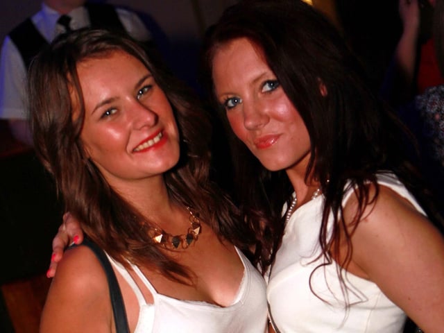 Ashleigh and Rosie celebrating Ashleigh's 21st birthday in the Barbican.