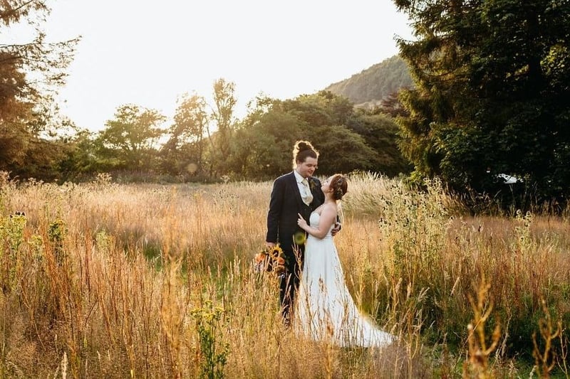 The sun's out for this couple's perfect day.
picture: Aaron Jeffels