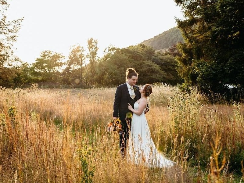 The sun's out for this couple's perfect day.
picture: Aaron Jeffels