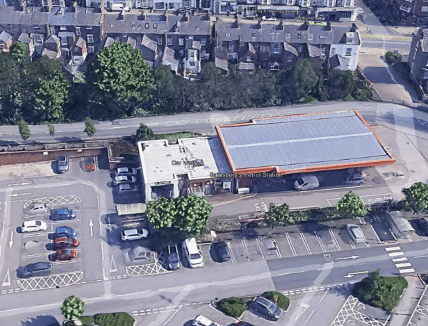 Sainsbury's petrol filling station in Falsgrave Road, Scarborough. Image courtesy of applicant, Google Maps.