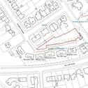 The site where the proposed flats would go.