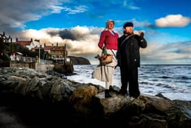 Lisa and Gav Eagleton-Muir, of Gateshead, taking part in Robin Hood's Bay Victorian Weekend. 
picture: James Hardisty