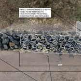 Filey Sea Wall. Gabions And Rock Armours Removal Plan. Nyc