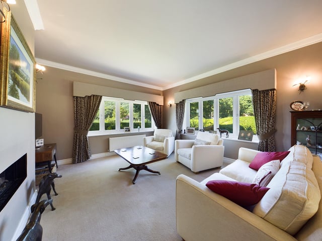 Natural light pours in to this lounge with its double aspect windows.