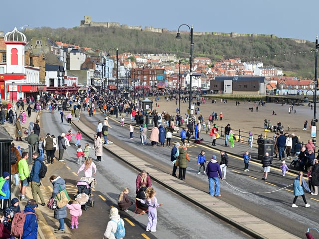 Crowds gathered on the seafront.
