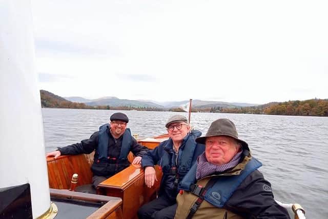 Piglet, John and Peter on Shamrock Steam Launch