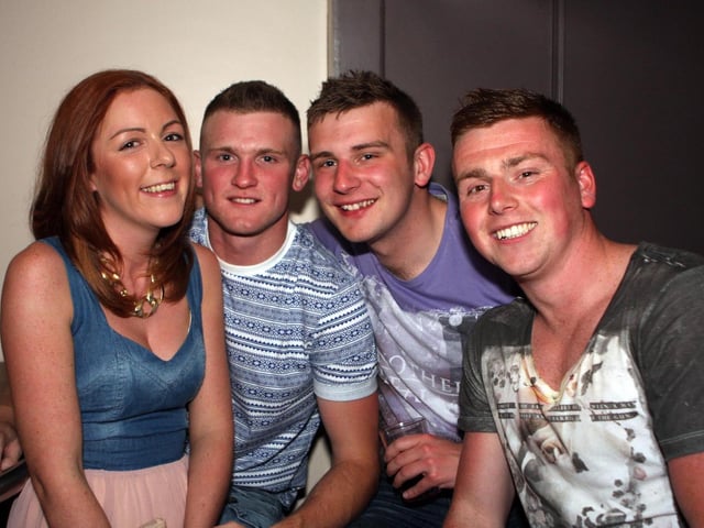 Sarah, Skinny, Jamie and Sam celebrating Skinny's birthday in 2013.