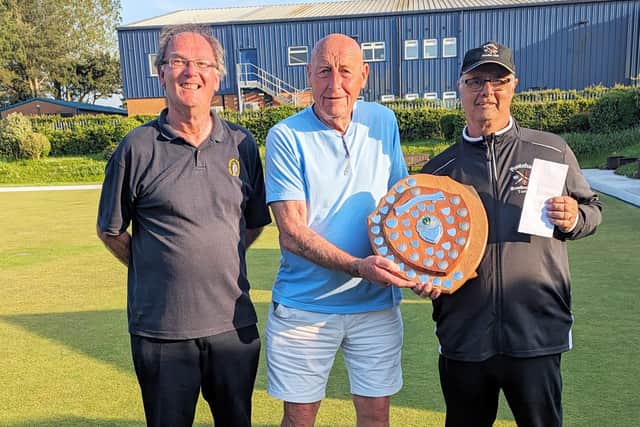 From left, Robert Child, Phil Todd (Hunmanby President) and Stuart Thompson.