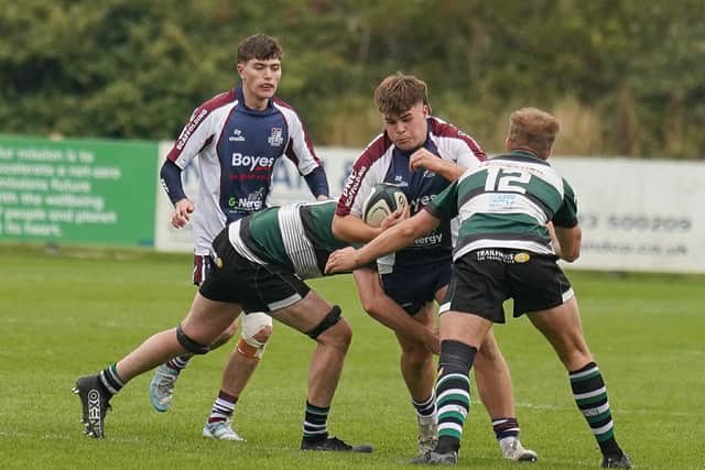 Seb Holloway in action for Scarborough during their home loss to York in the Yorkshire Cup. Photo by Charlie Hopper