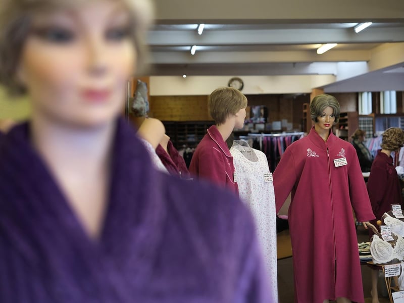 Many parts of the shop are outdated, especially these mannequins, but that is part of the establishments charm.