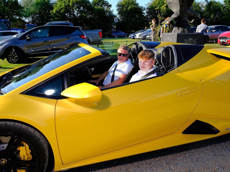 Arriving in sporty style!