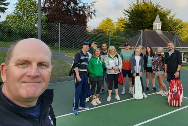 Scalby and Driffield LTC Mixed Teams line up before their Driffield Tennis League match.