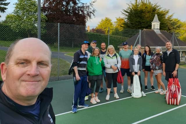 Scalby and Driffield LTC Mixed Teams line up before their Driffield Tennis League match.