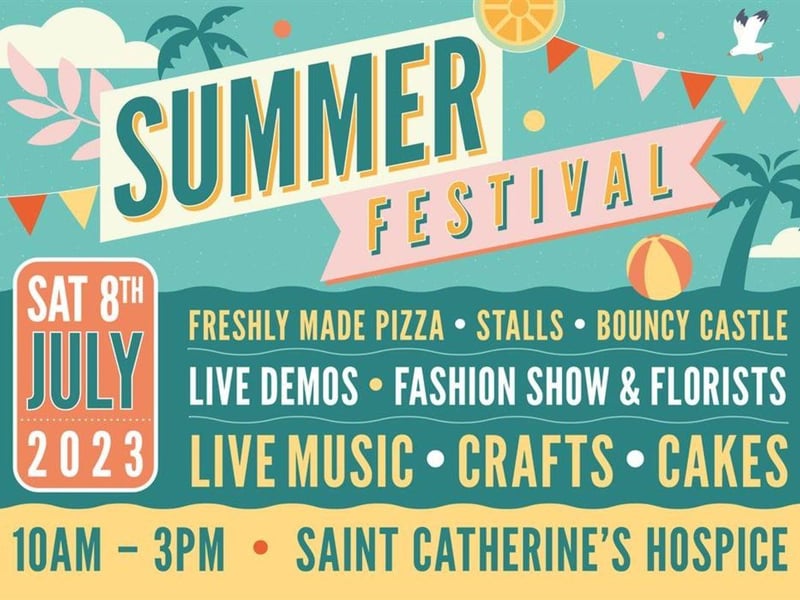 A Summer Festival is taking place on Sait Catherine's, Throxenby Lane, Scarborough on July 8. The free to attend event will include live music, bouncy castle, flower demonstrations, a fashion show, fresh pizza, a fire engine and police car, alongside a whole host of local stall holders and more.