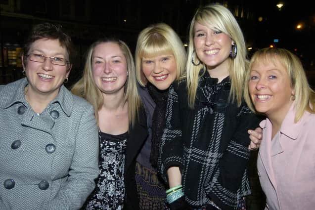 Carol, Gemma, Michelle, Gemma and Kerry enjoy a staff night out.