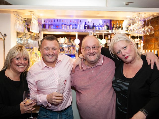 Kath, Darren, Chris & Emma enjoy a weekend tipple in Ink Lounge Bar.