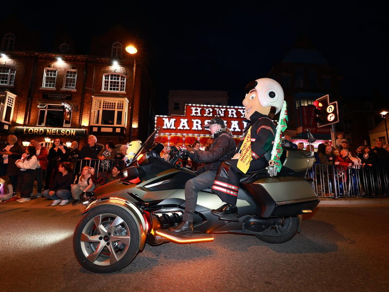 Yorkshire Air Ambulance mascot Percy Pilot grabs a lift