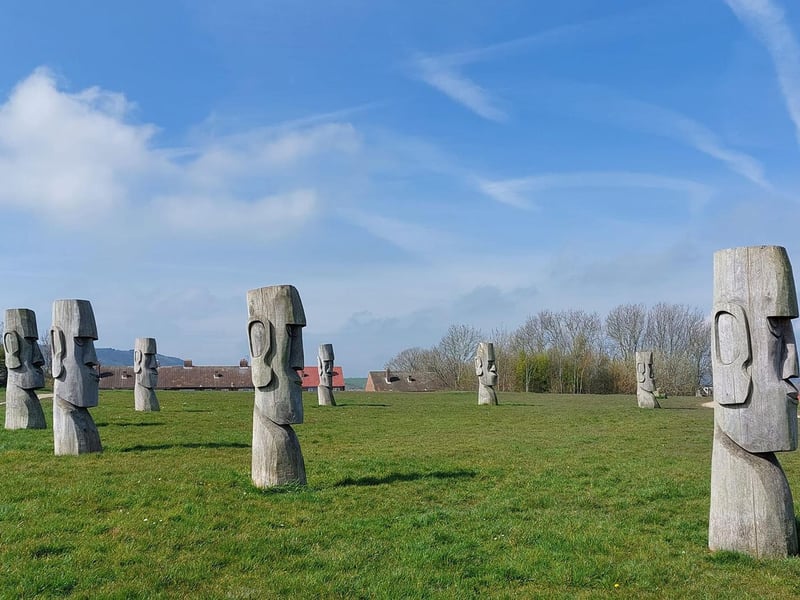 Easter Island-type heads at Jonno's Field, Scarborough.
picture by Stephen Hovington.