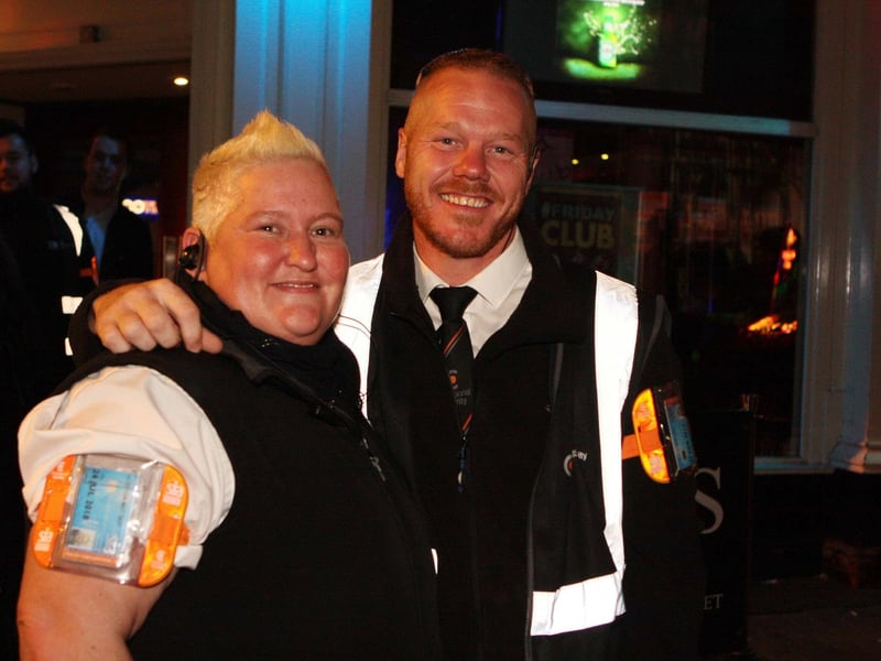 Del and Ginge on the doors in Scarborough.