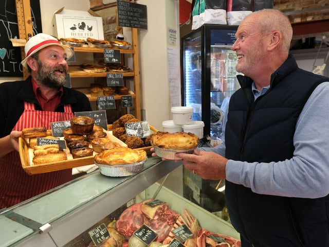Some of the tasty pies and Scotch eggs available.
