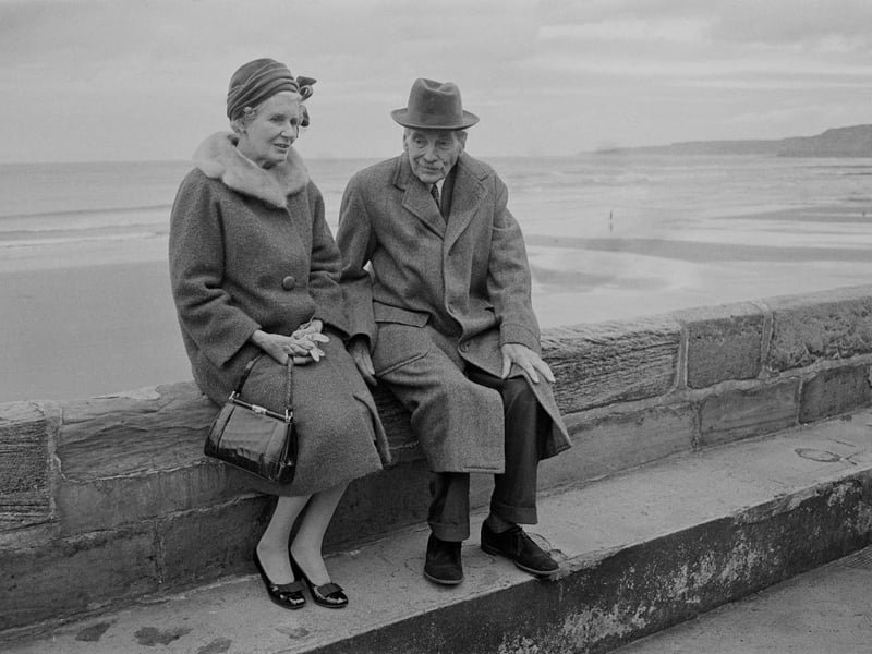 British Labour Party politician and former Prime Minister Clement Attlee (1883 - 1967) with his wife, British statesman Violet Attlee (1895 - 1964), in Scarborough, October 8, 1963.