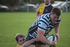 Lewis Wilson scored a hat-trick of tries in the Pocklington RUFC win against Goole on Friday night.