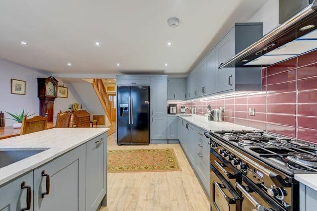 A spacious and modern open plan kitchen.
