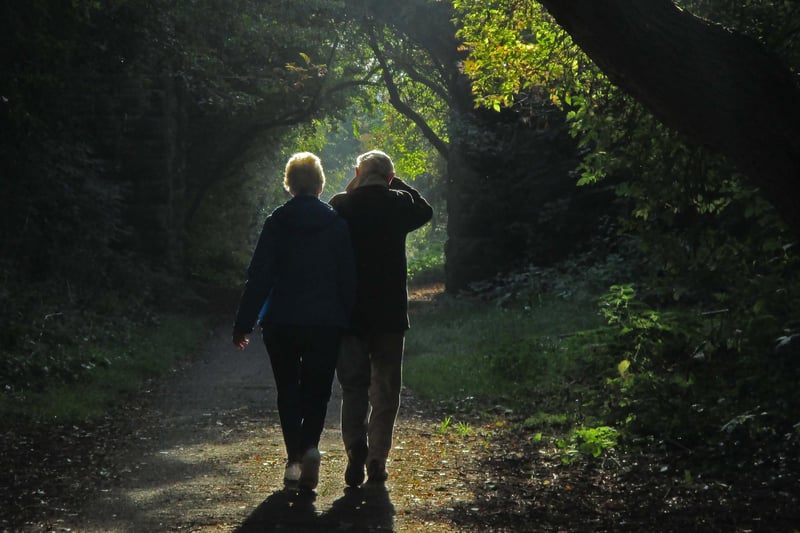 Taking a walk on the Cinder Track.
picture by Stephen Hovington.